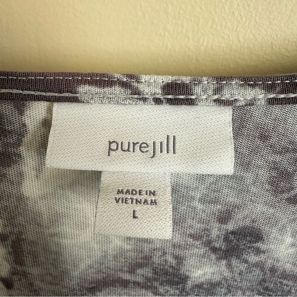 J Jill Purejill Purple Floral Print Scoopneck Modal Knit Long Sleeve Top Shirt - Picture 5 of 6